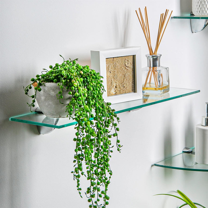 Floating Glass Bathroom Shelf - 50cm - By Harbour Housewares