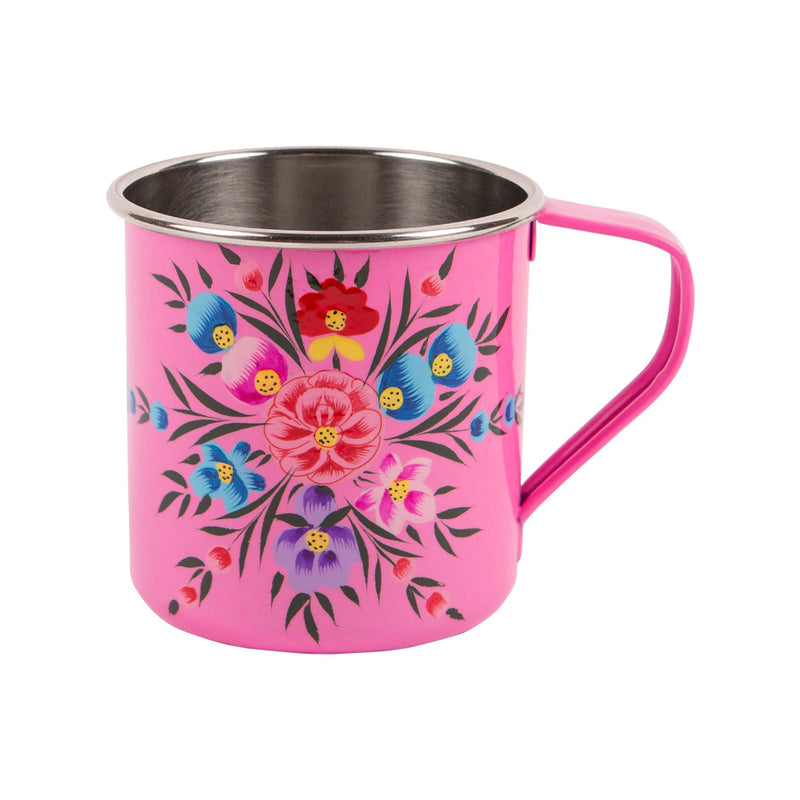 Pansy 450ml Hand-Painted Camping Mug - By BillyCan