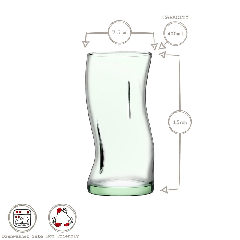 400ml Aware Amorf Recycled Highball Glass - Green - By Pasabahce