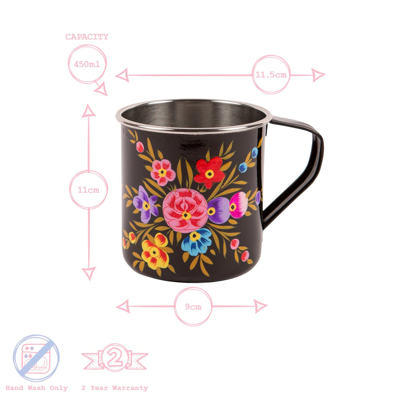 Pansy 450ml Hand-Painted Camping Mug - By BillyCan