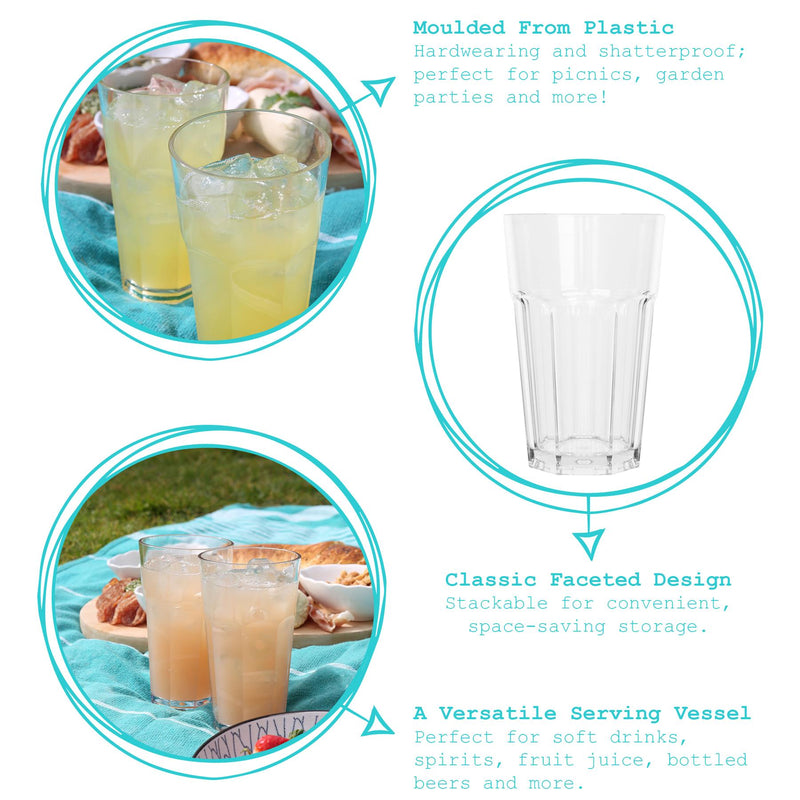 400ml Reusable Plastic Highball Glass - By Argon Tableware