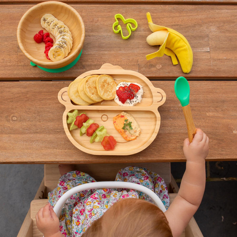 Bamboo Monkey Baby Feeding Plate with Suction Cup - By Tiny Dining