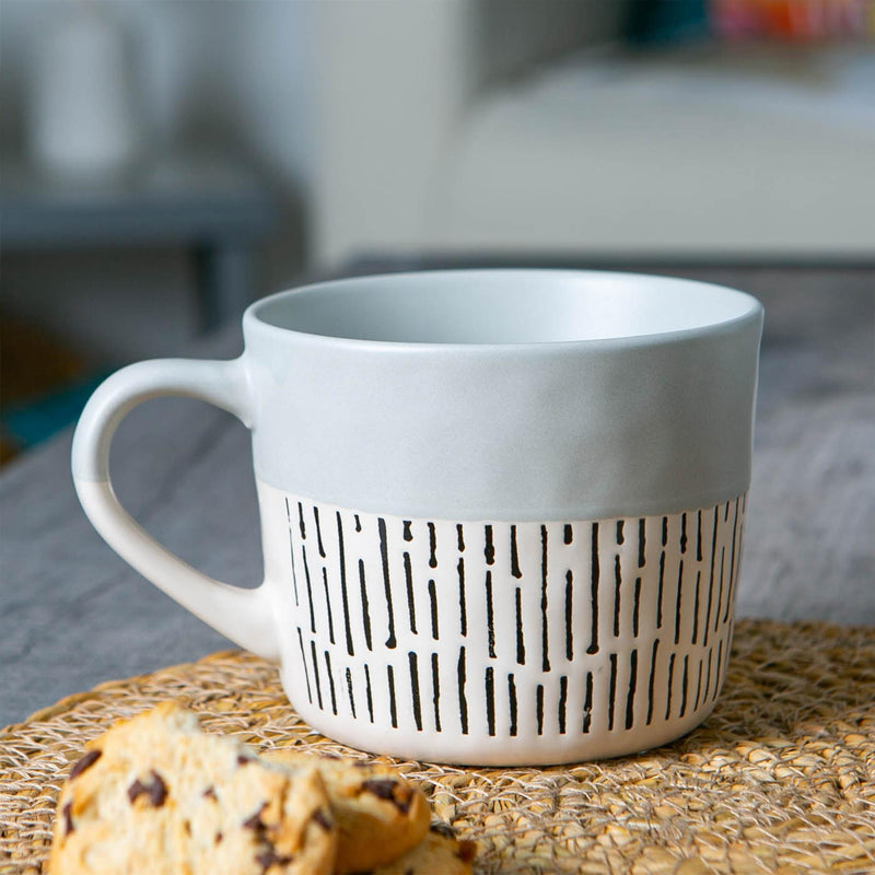 450ml Dipped Dash Stoneware Coffee Mug - By Nicola Spring