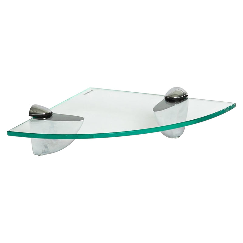 Floating Glass Bathroom Corner Shelf - 20cm - By Harbour Housewares