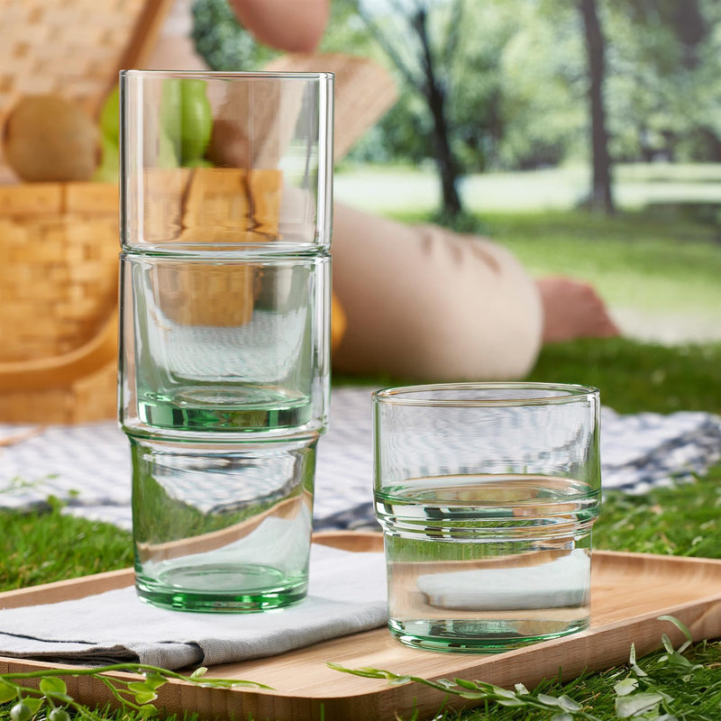 440ml Aware Hill Recycled Stacking Highball Glass - Green - By Pasabahce