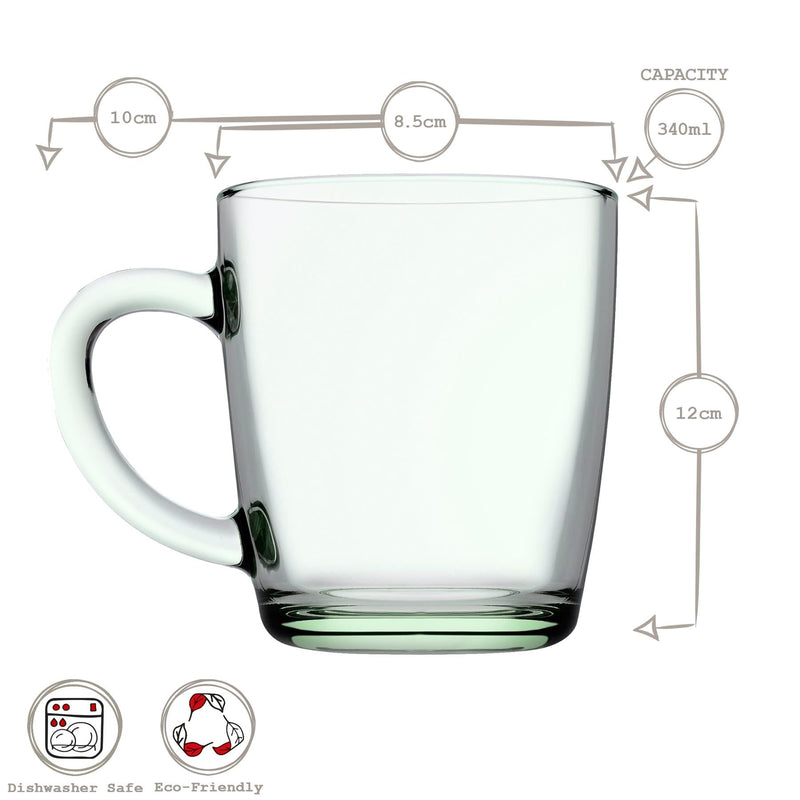 340ml Aware Basic Recycled Glass Mug - Green - By Pasabahce