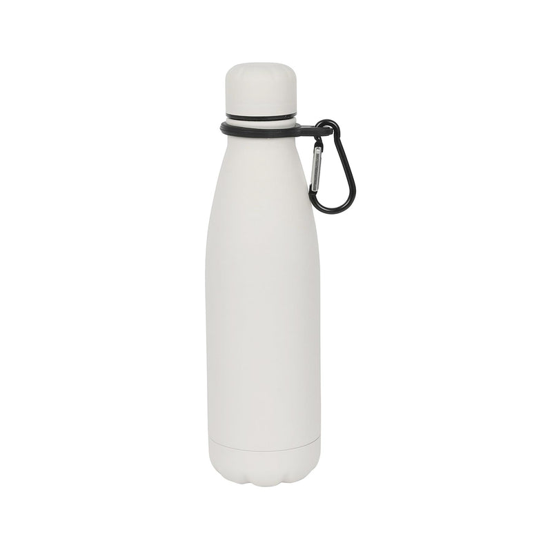 Stainless Steel Water Bottle with Carabiner Clip - 500ml - By Harbour Housewares