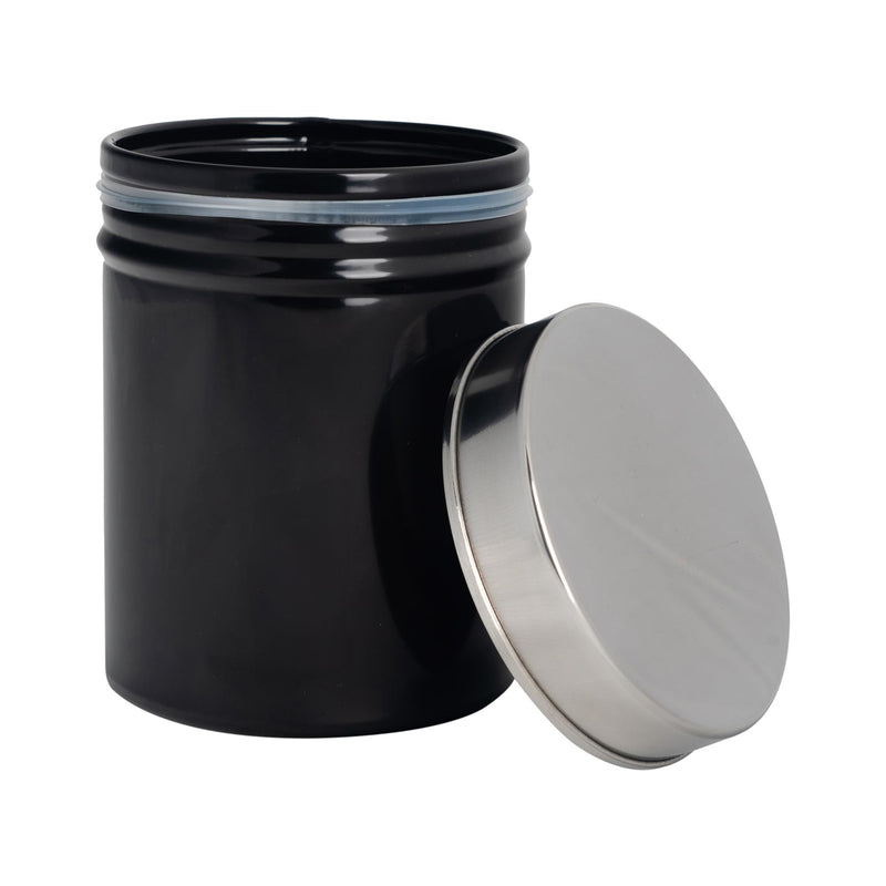 Round Metal Tea Coffee Sugar Canister with Labels - 1L - By Harbour Housewares