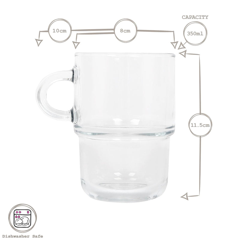 350ml Cozy Stacking Glass Coffee Cup - By LAV