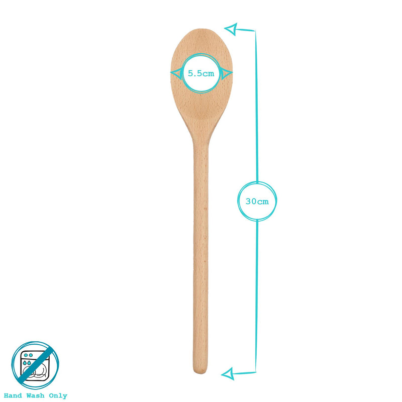 Wooden Heart Cooking Spoon - 30cm - By Argon Tableware