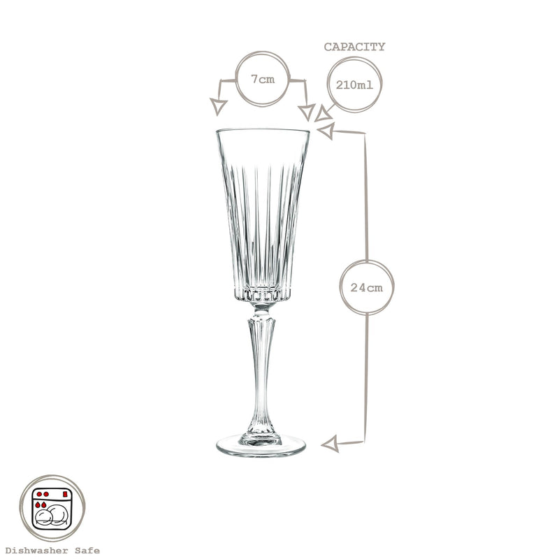 210ml Timeless Glass Champagne Flute - By RCR Crystal