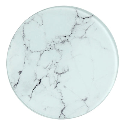 Round Glass Chopping Board - 30cm - Marble