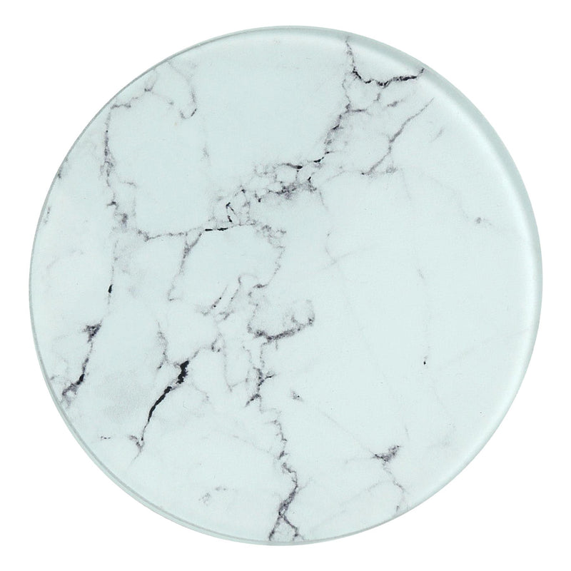 Round Glass Chopping Board - 30cm - Marble - By Harbour Housewares