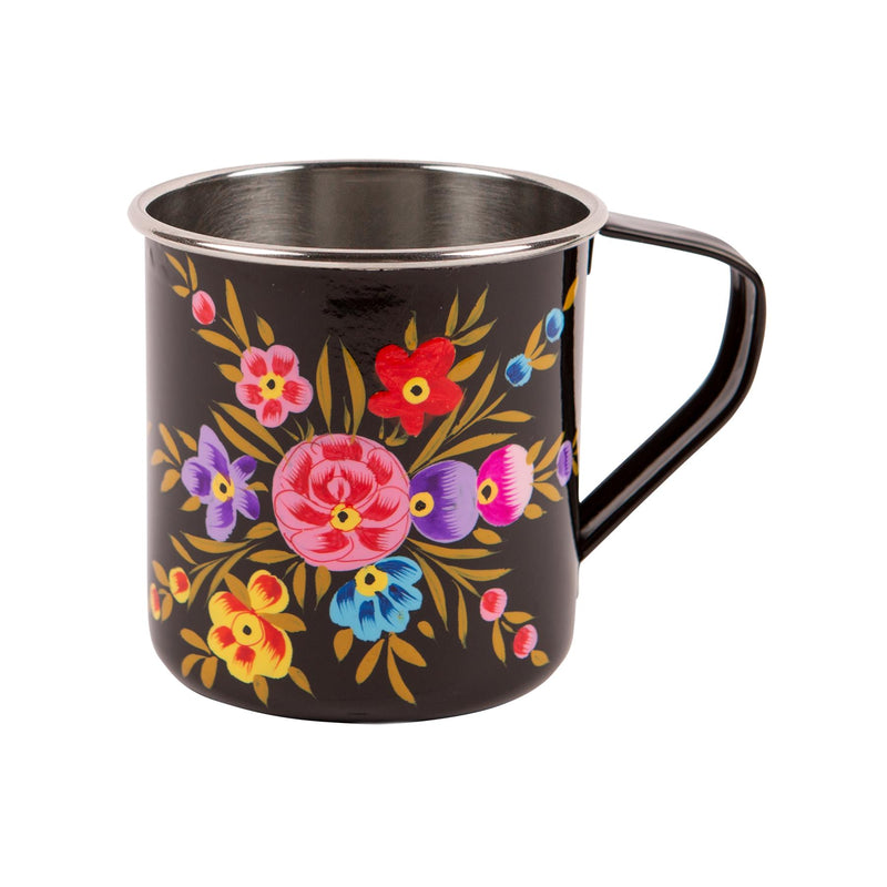 Pansy 450ml Hand-Painted Camping Mug - By BillyCan