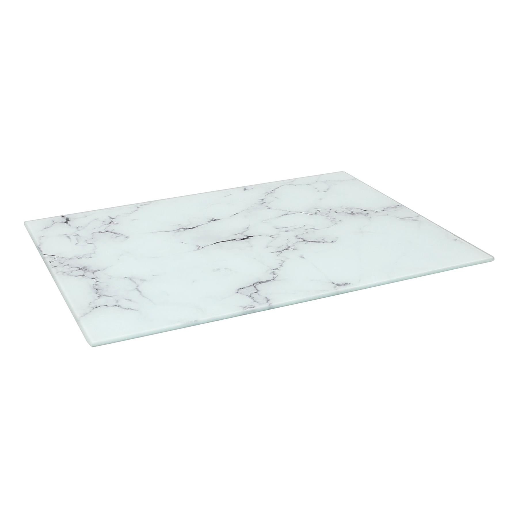 Rectangle Glass Chopping Board - 40cm x 30cm - Marble - By Harbour Housewares