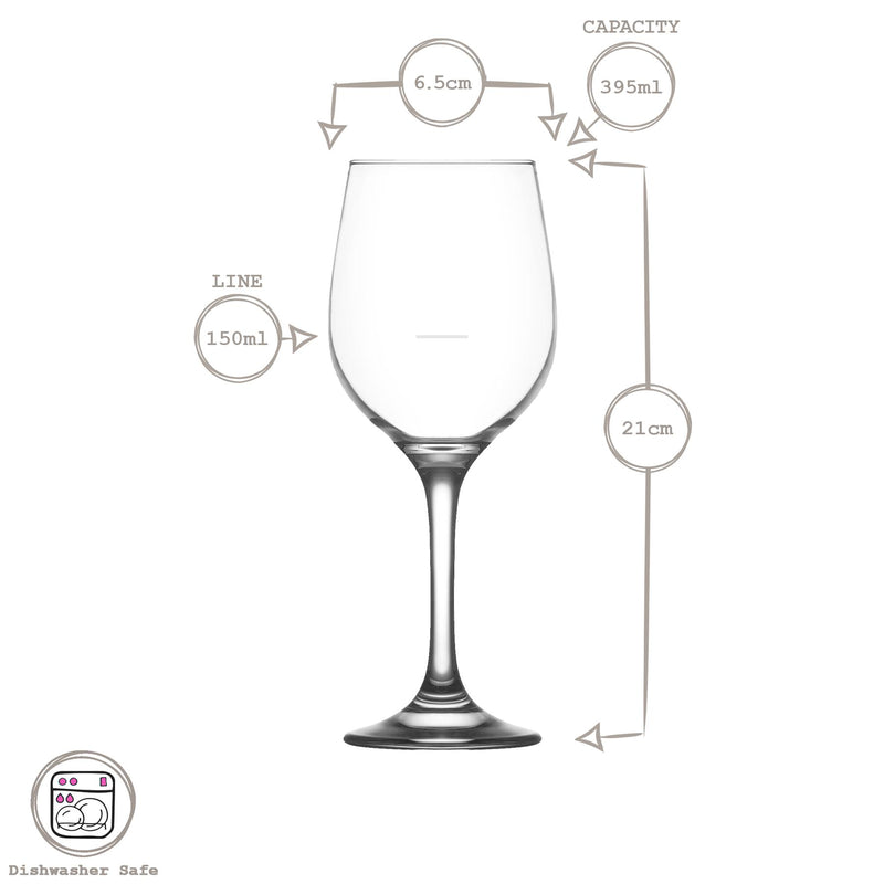 395ml Fame Wine Glass with 150ml Fill Line