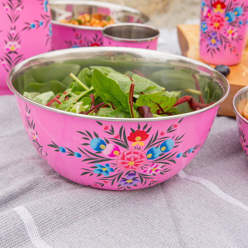 Pansy Hand-Painted Picnic Salad Bowl - 21.5cm - By BillyCan