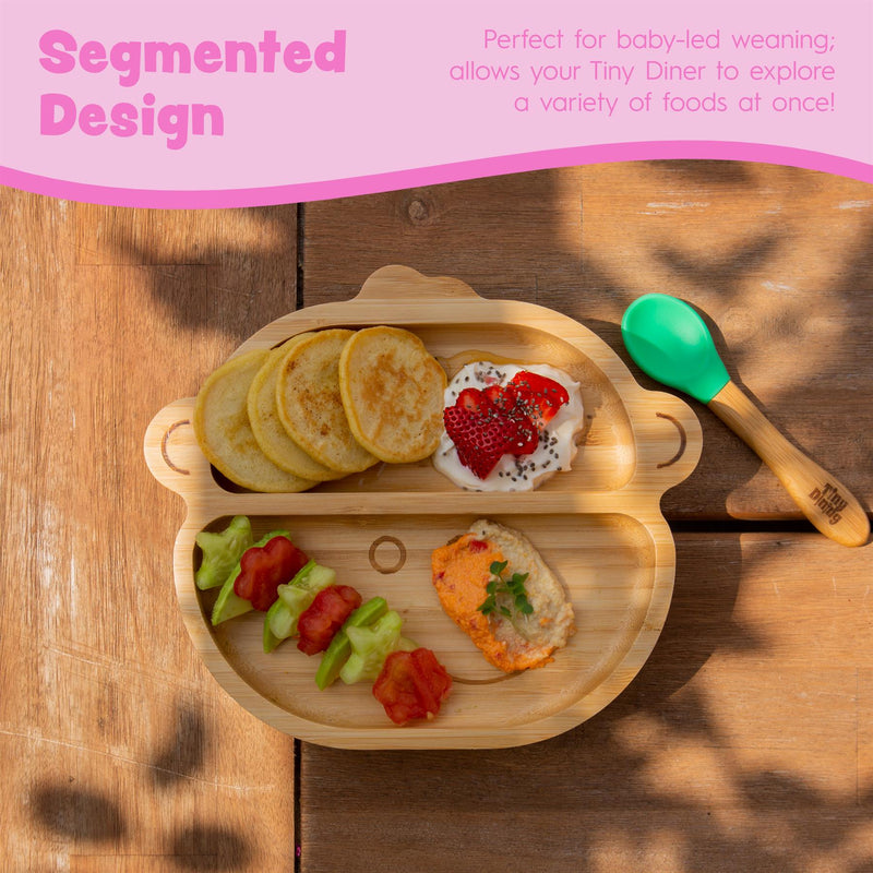 Bamboo Monkey Baby Feeding Plate with Suction Cup - By Tiny Dining