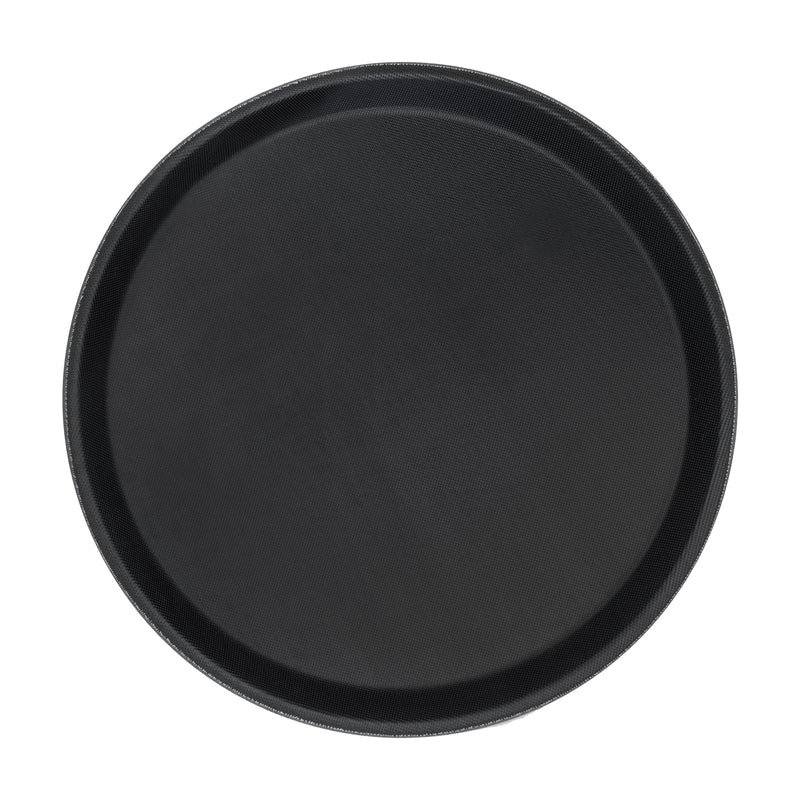 Black 28cm Round Non-Slip Serving Tray - By Argon Tableware