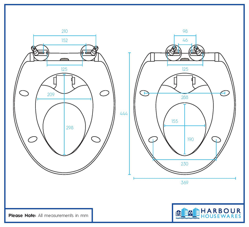 Soft Close Family Toilet Seat - By Harbour Housewares