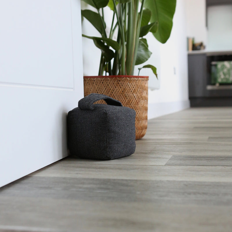 Nicola Spring Fabric Door Stop - Grey Cube