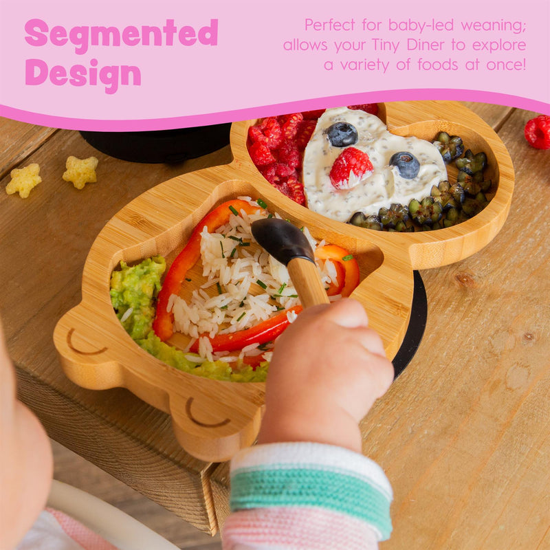 Bamboo Penguin Baby Feeding Plate with Suction Cup - By Tiny Dining