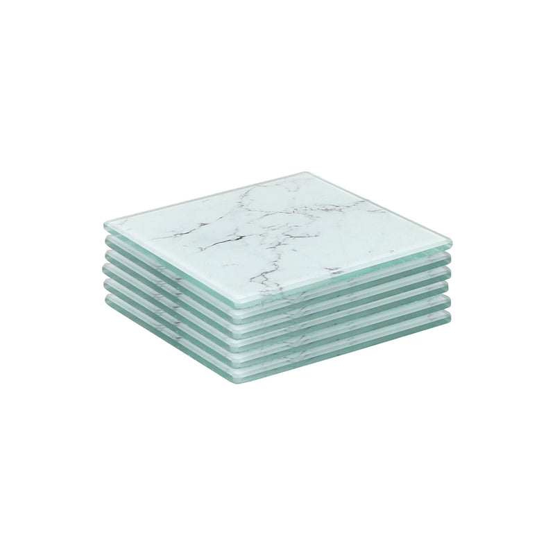 Square Glass Coaster - Marble - By Harbour Housewares