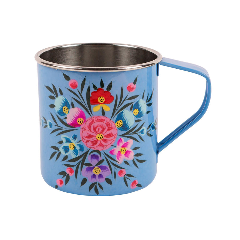 Pansy 450ml Hand-Painted Camping Mug - By BillyCan