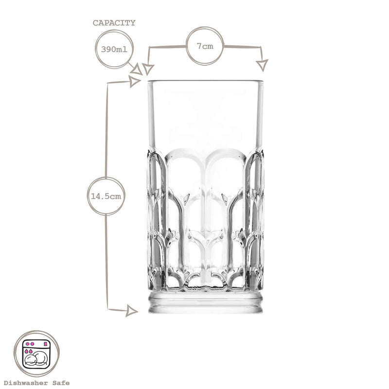 390ml Archie Highball Glass - By LAV