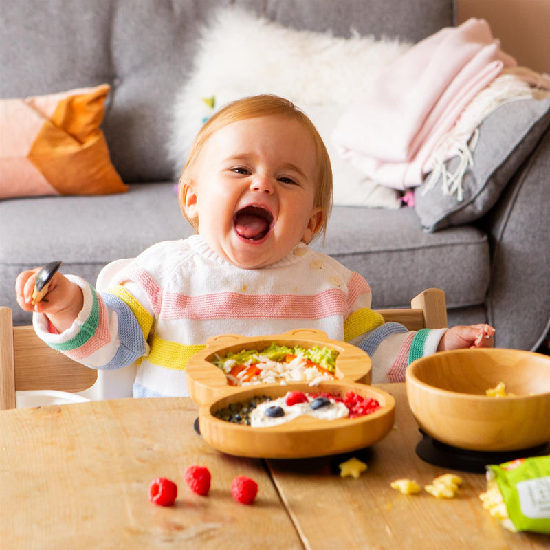 Bamboo Penguin Baby Feeding Plate with Suction Cup - By Tiny Dining