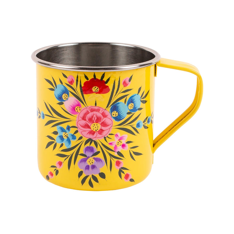 Pansy 450ml Hand-Painted Camping Mug - By BillyCan