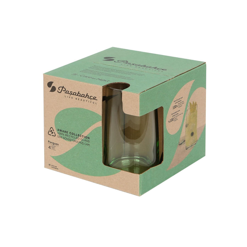 390ml Aware Penguen Recycled Highball Glass - Green - By Pasabahce