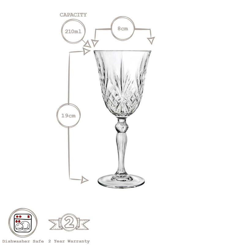 210ml Melodia White Wine Glass - By RCR Crystal