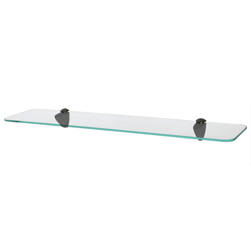 Rounded Floating Glass Bathroom Shelf - 60cm - By Harbour Housewares