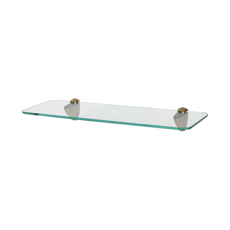 Rounded Floating Glass Bathroom Shelf - 40cm - By Harbour Housewares