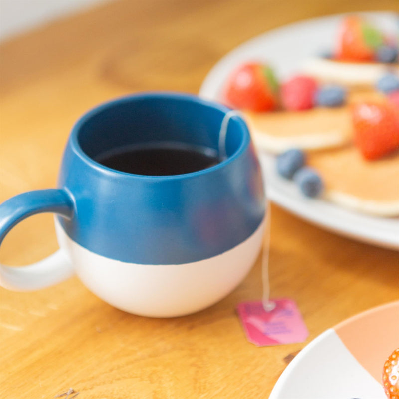 340ml Dipped Sphere Stoneware Mug - Navy - By Nicola Spring