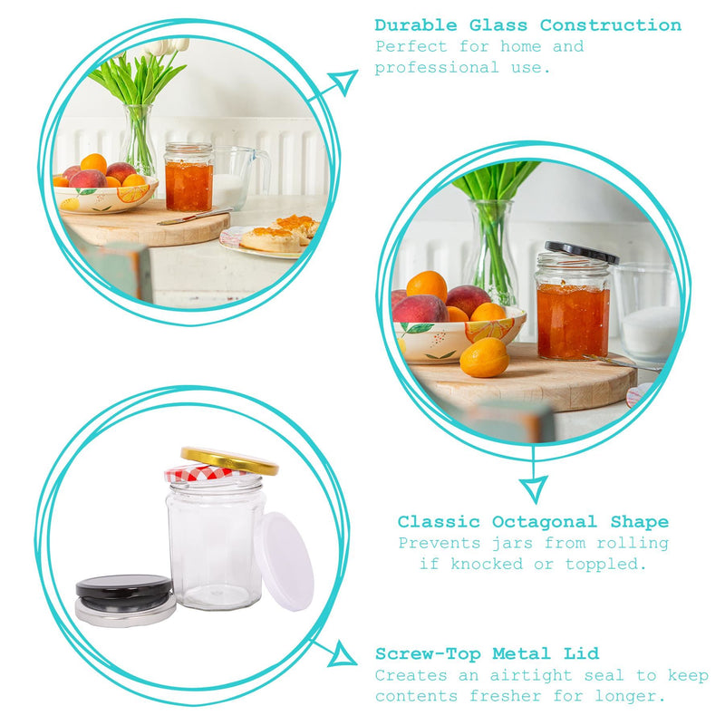 380ml Glass Jam Jar with Lid - By Argon Tableware