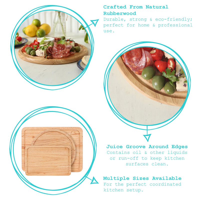 Round Wooden Chopping Board - 30cm