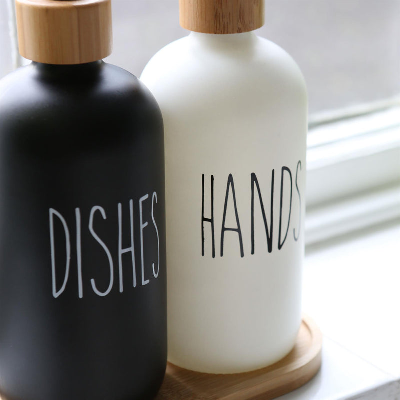 Glass Hand Soap Dispenser - 500ml - White - By Harbour Housewares