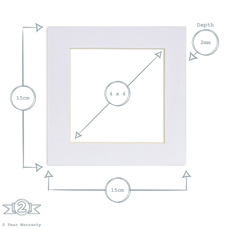 4" x 4" Picture Mount for 6" x 6" Frame - By Nicola Spring