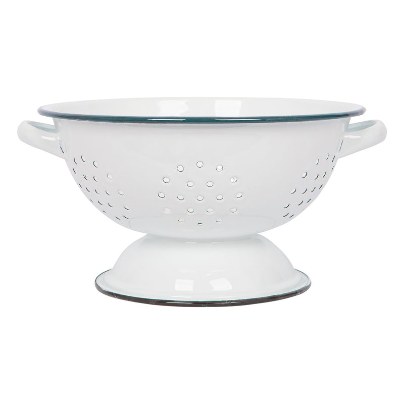 23.5cm White Enamel Colander - By Argon Tableware