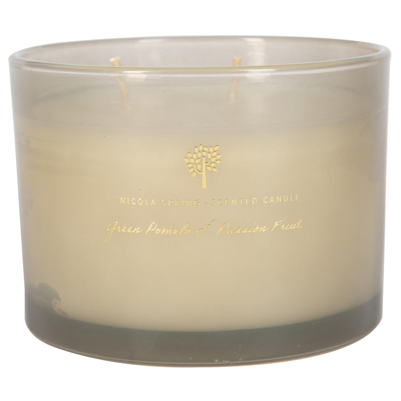 350g Double Wick Green Pomelo & Passion Fruit Soy Scented Wax Candle - By Nicola Spring