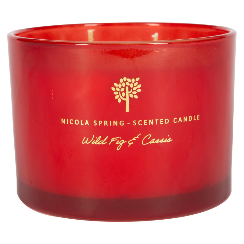 350g Double Wick Wild Fig & Cassis Soy Scented Wax Candle - By Nicola Spring