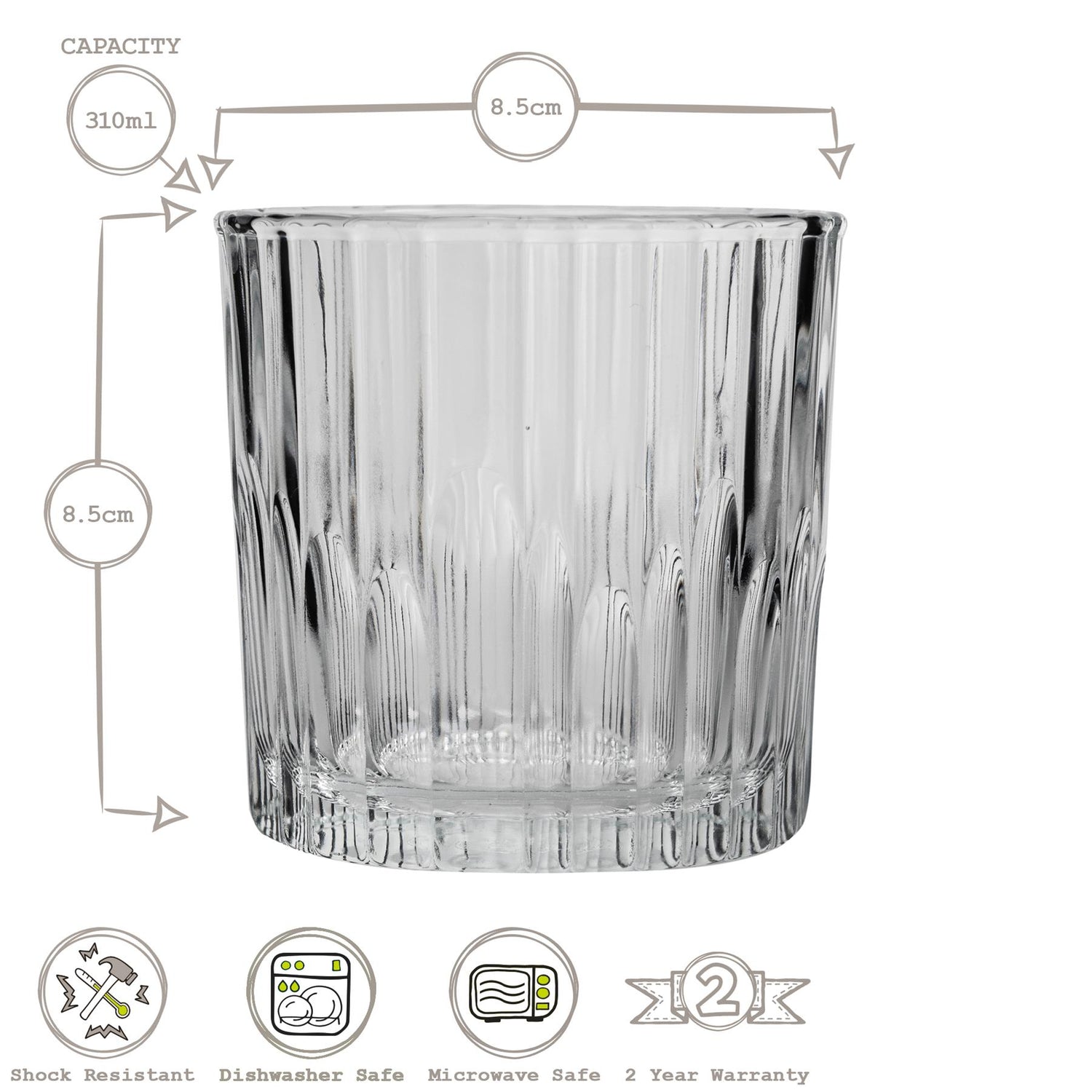 Manhattan Vintage Whisky Glass - 310ml