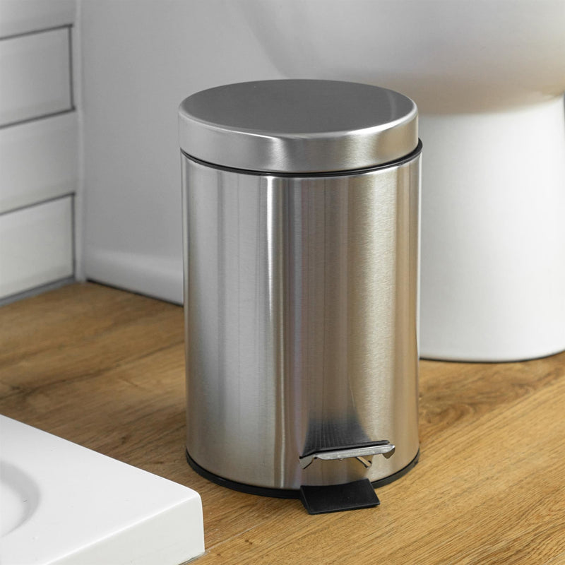 3L Round Stainless Steel Pedal Bin - By Harbour Housewares