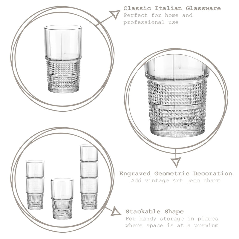 405ml Bartender Novecento Highball Glass - By Bormioli Rocco