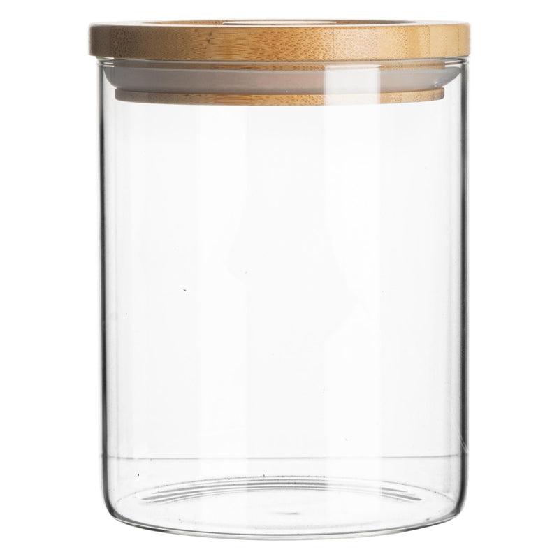 Argon Tableware Glass Storage Jar with Wooden Lid - 750ml