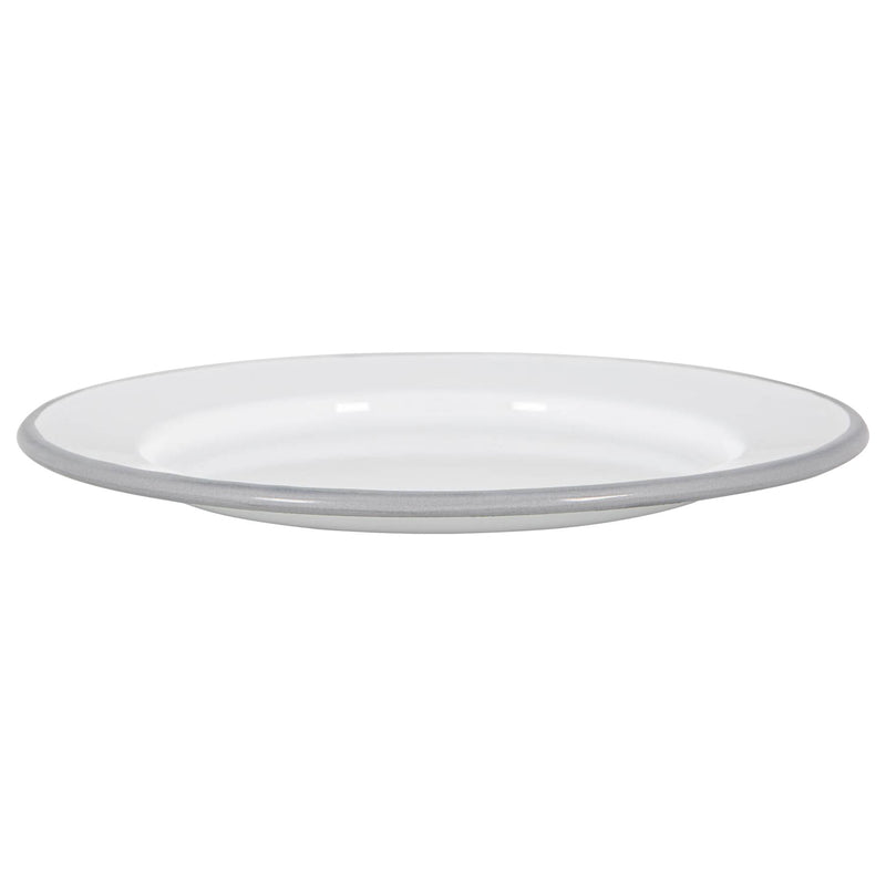 Argon Tableware White Enamel Side Plate - 20cm - Grey