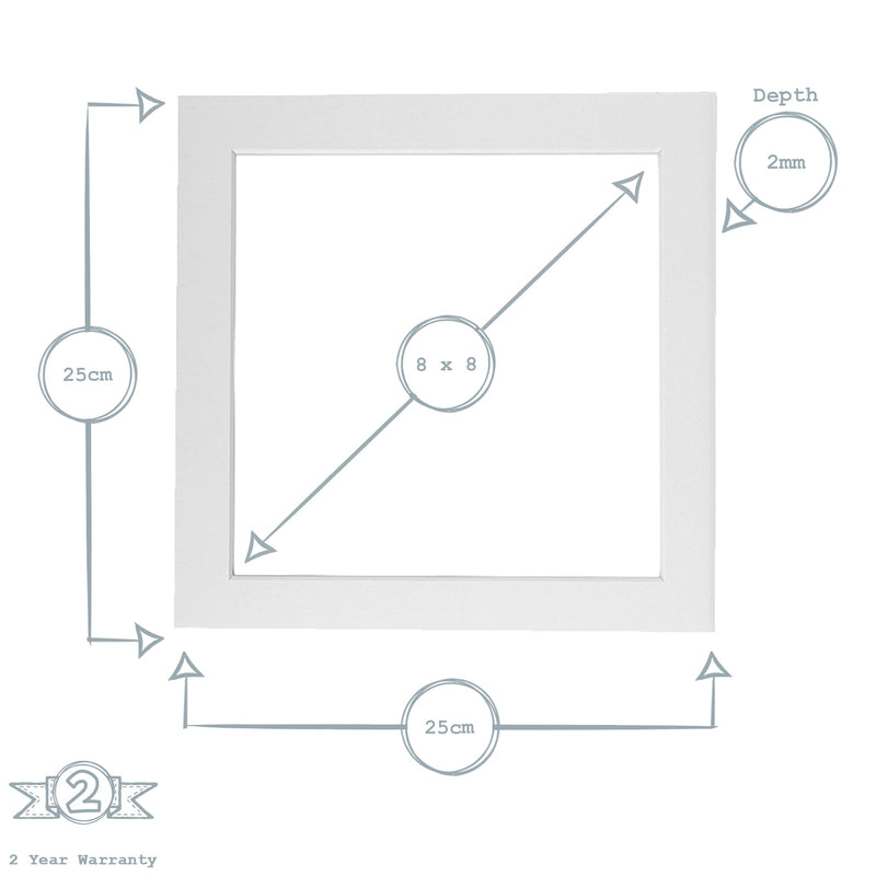 8" x 8" Picture Mount for 10" x 10" Frame - By Nicola Spring