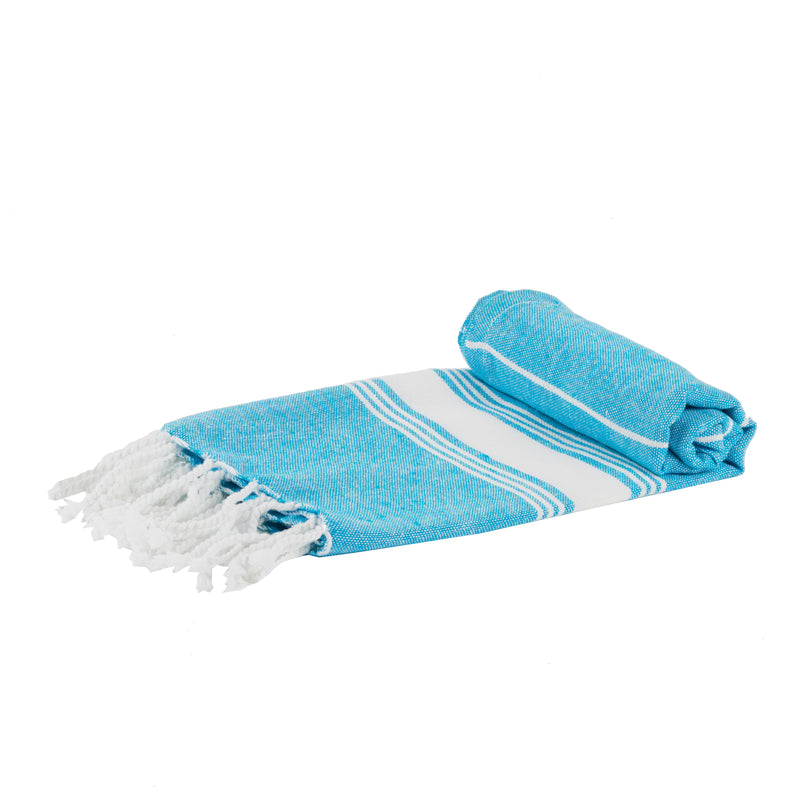 Small Turkish Beach Towel - Light Blue